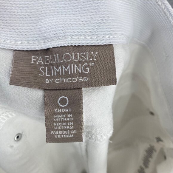 Chicos Jeans Womens 0 US 4 Short White Fabulously Slimming Stretch Skinny Casual - Picture 5 of 12